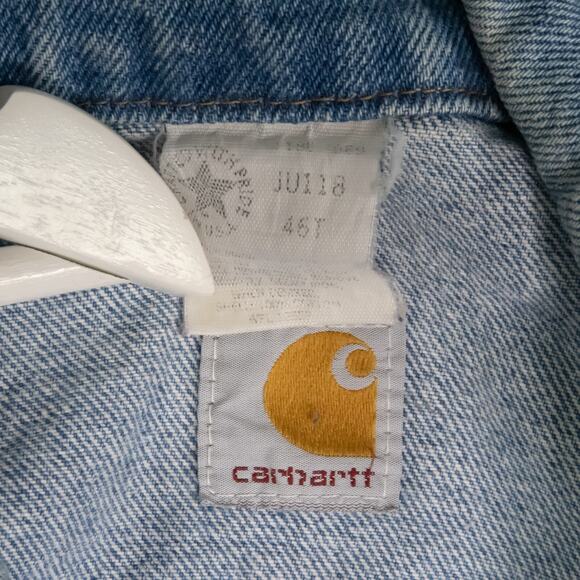 Carhartt Denim Truckers jacket 100 Anniversary 1889-1989 Men's Size M VTG 80's - Picture 10 of 15